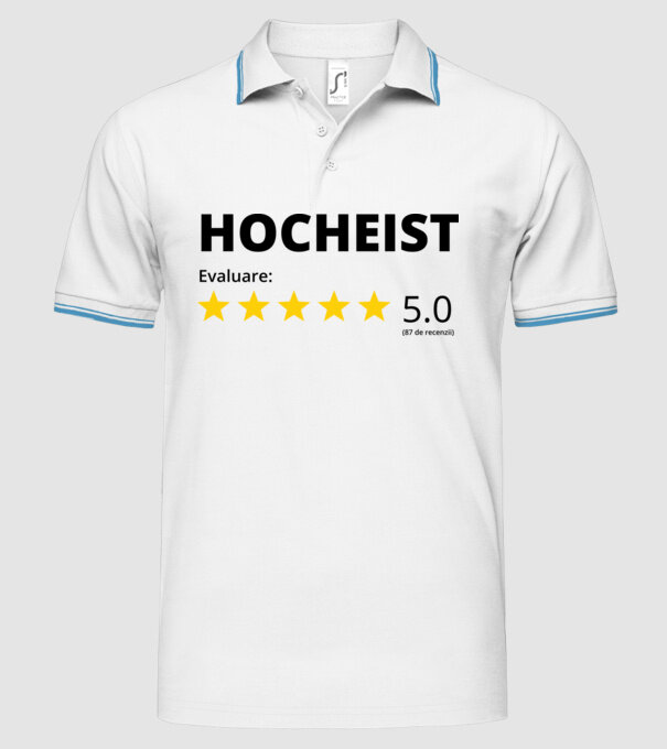 Evaluare 5 HOCHEIST model alb pe tricou