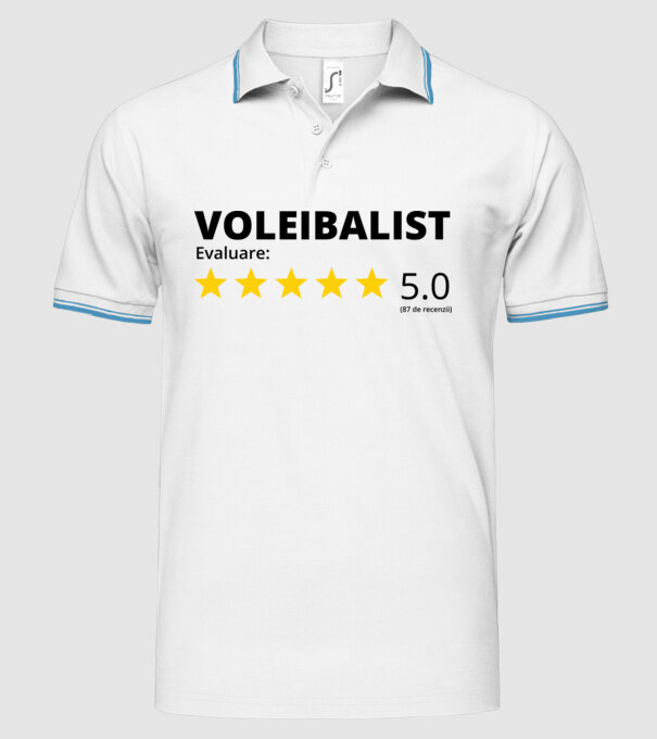 Evaluare 5 VOLEIBALIST model alb pe tricou