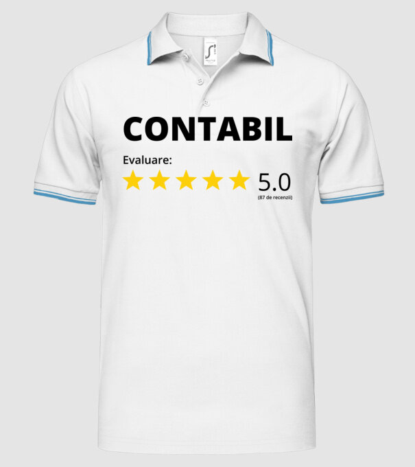 Evaluare - CONTABIL model alb pe tricou