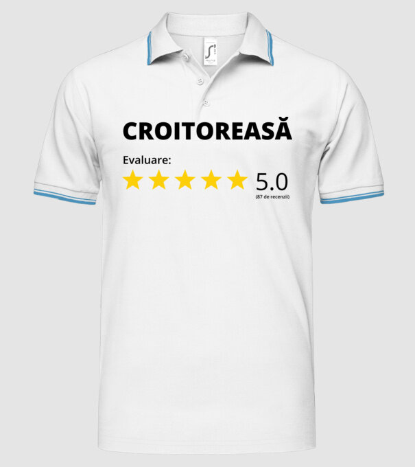 Evaluare - CROITOREASĂ model alb pe tricou