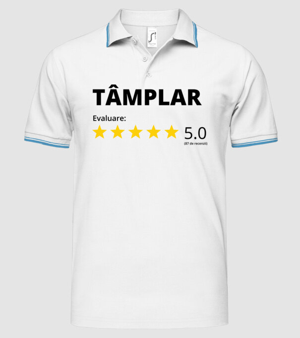 Evaluare - TÂMPLAR model alb pe tricou