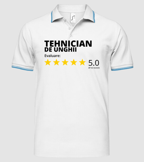 Evaluare - TEHNICIAN DE UNGHII model alb pe tricou
