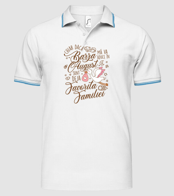 Favorita familiei AUGUST model alb pe tricou