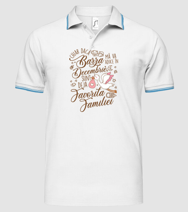 Favorita familiei DECEMBRIE model alb pe tricou