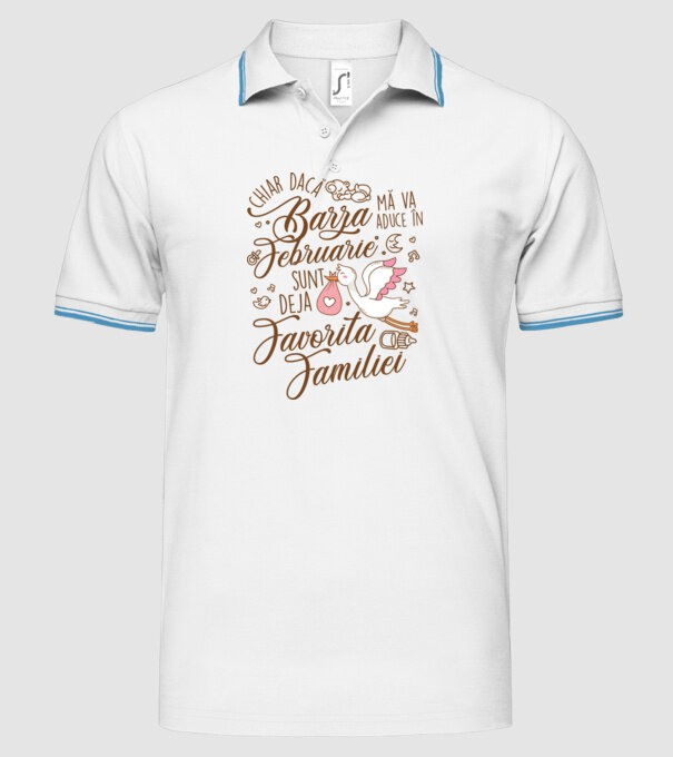 Favorita familiei FEBRUARIE model alb pe tricou