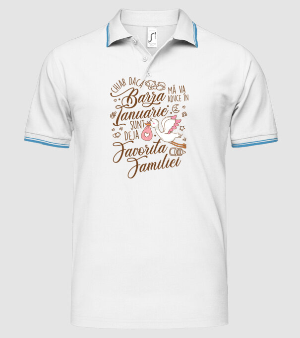 Favorita familiei IANUARIE model alb pe tricou
