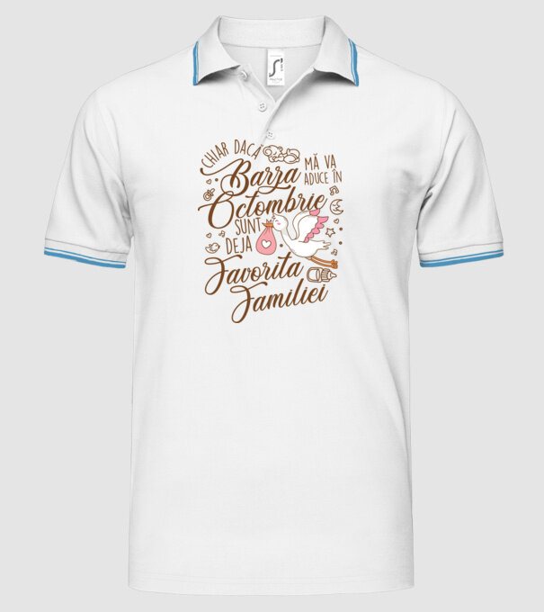 Favorita familiei OCTOMBRIE model alb pe tricou