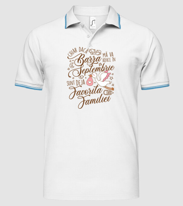 Favorita familiei SEPTEMBRIE model alb pe tricou