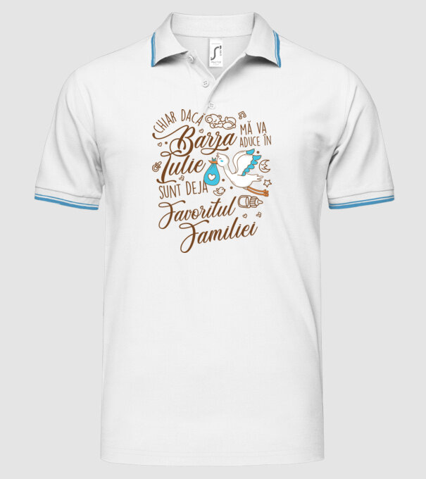 Favoritul familiei IULIE model alb pe tricou