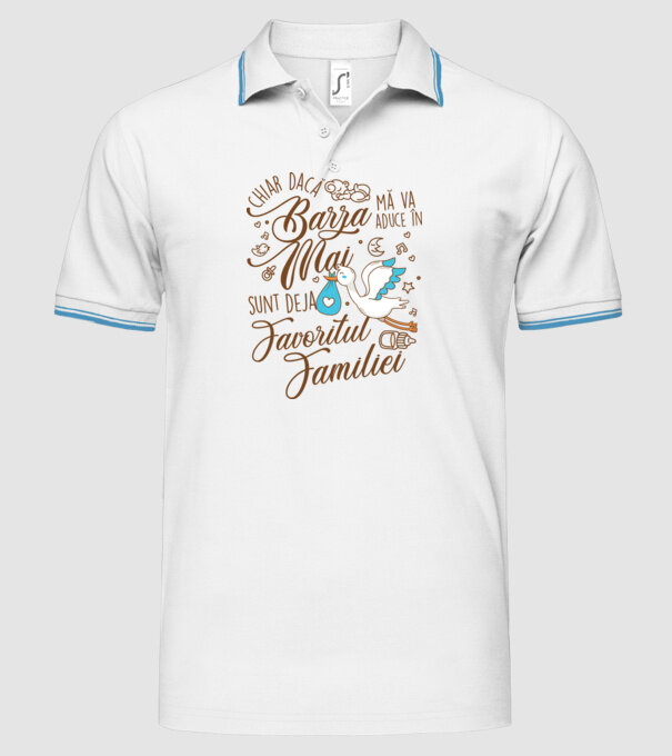 Favoritul familiei MAI model alb pe tricou