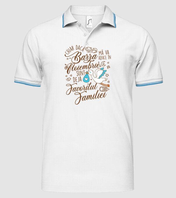 Favoritul familiei NOIEMBRIE model alb pe tricou