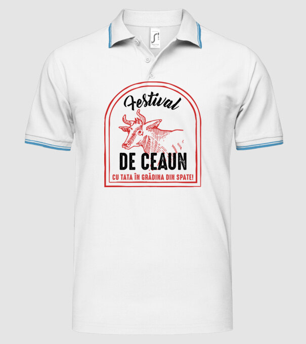Festival de ceaun - cu tata în grădina din spate! model alb pe tricou