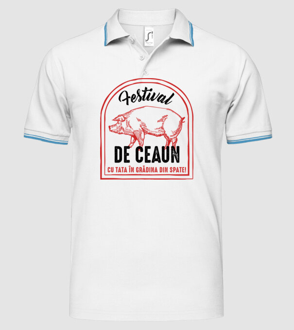 Festival de ceaun - cu tata în grădina din spate! model alb pe tricou