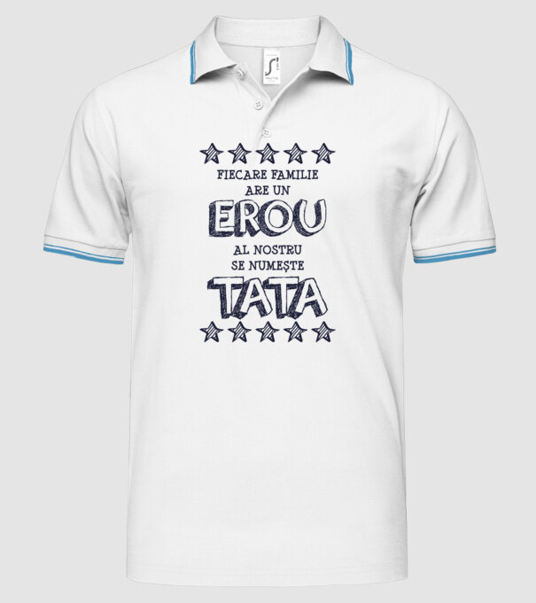 Fiecare familie are un erou, al nostru se numește tata model alb pe tricou
