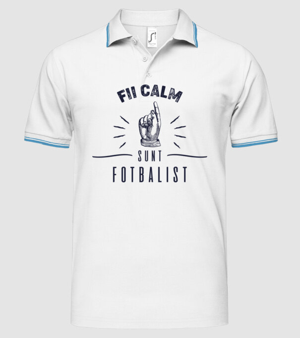 Fii calm, sunt FOTBALIST model alb pe tricou