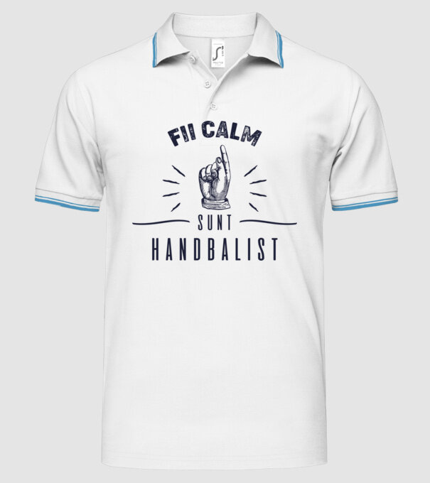 Fii calm, sunt HANDBALIST model alb pe tricou