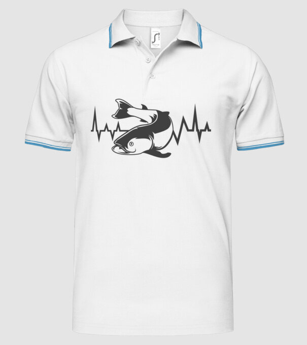 Fish model alb pe tricou