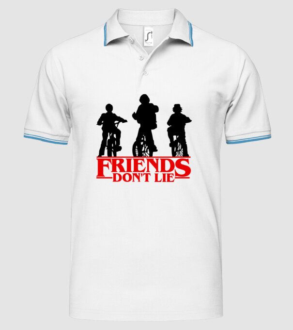 friends dont lie bicycle model alb pe tricou