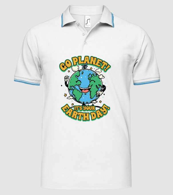 Go planet model alb pe tricou