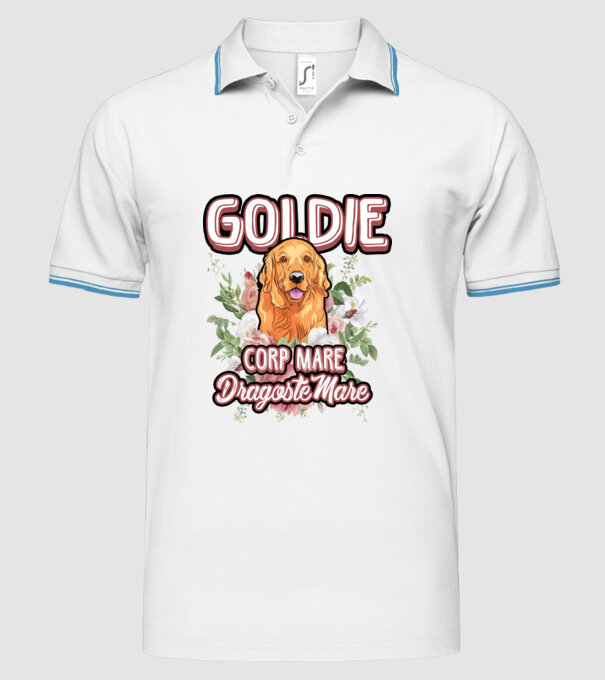 Goldie picioare mici dragoste mare model alb pe tricou