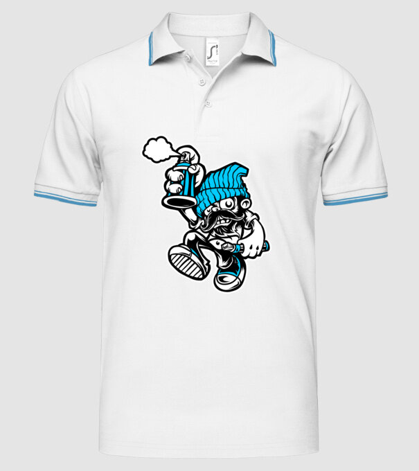 Graffiti model alb pe tricou