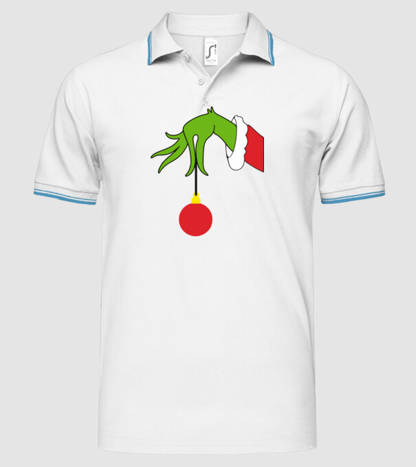 Grinch hand model alb pe tricou