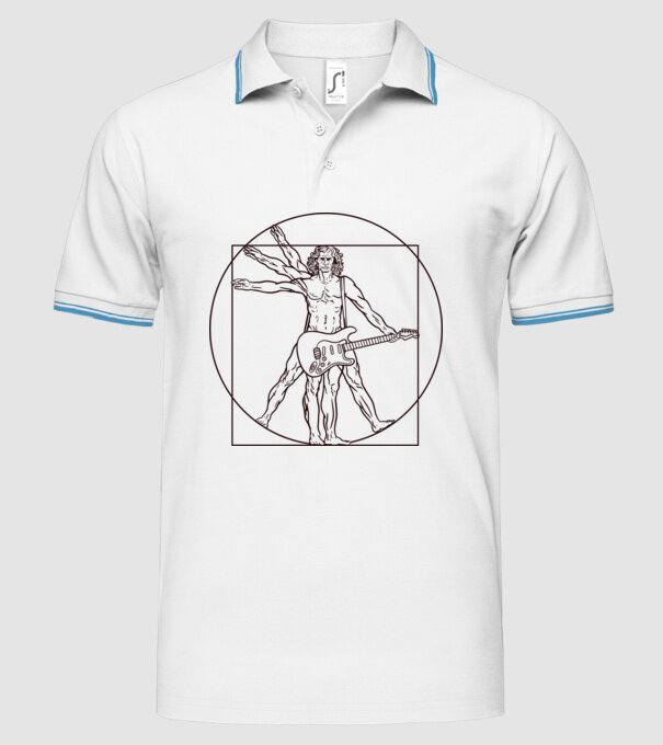 Guitar player model alb pe tricou