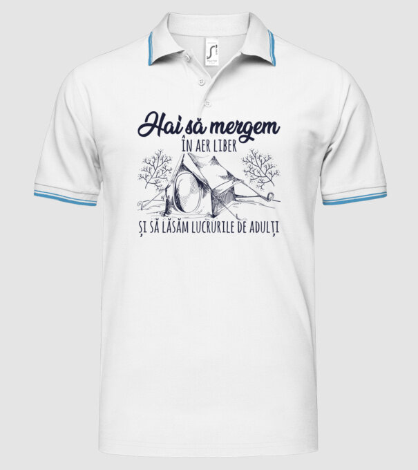 Hai să mergem în aer liber și să lăsăm lucrurile de adulți model alb pe tricou