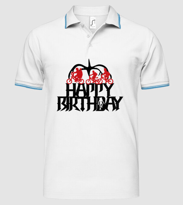 happy birthday stranger things model alb pe tricou