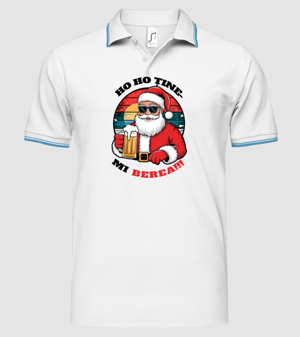 Ho ho ține mi berea! alb model alb pe tricou