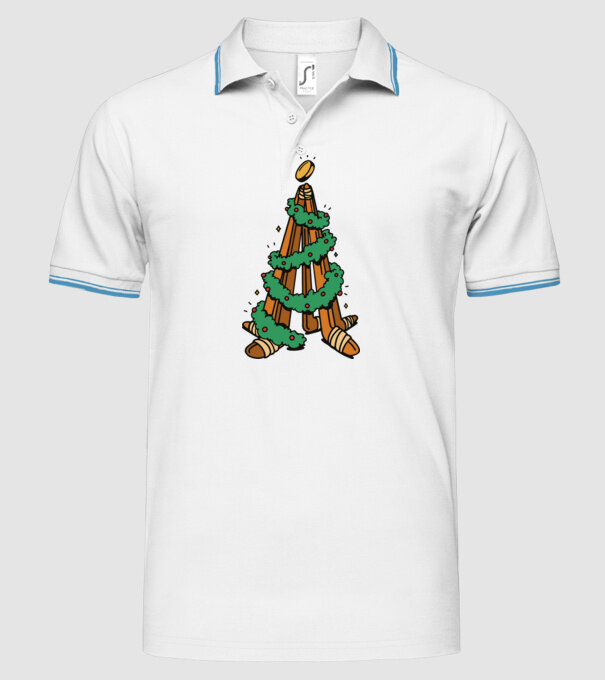 Hockey tree model alb pe tricou