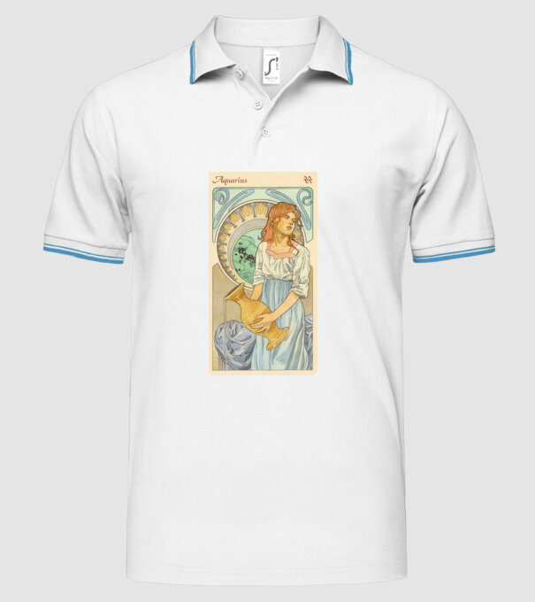 Horoscop Tarot VARSATOR model alb pe tricou