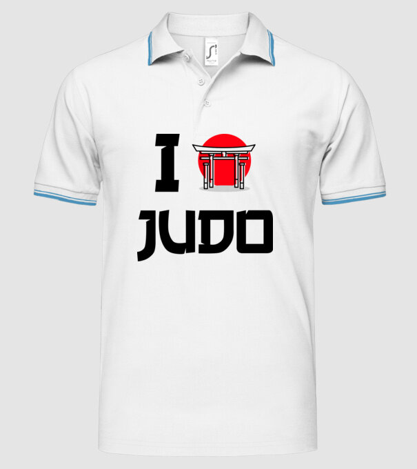 I love Judo model alb pe tricou