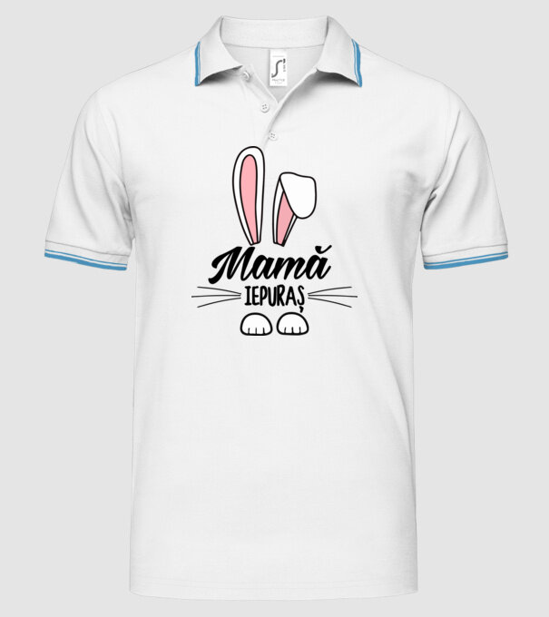 iepuraș mamă model alb pe tricou