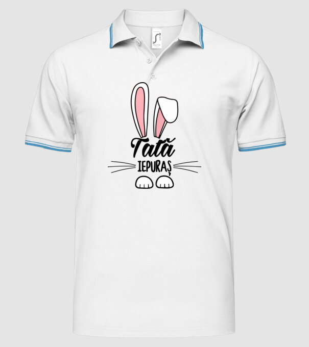 iepuraș tată model alb pe tricou