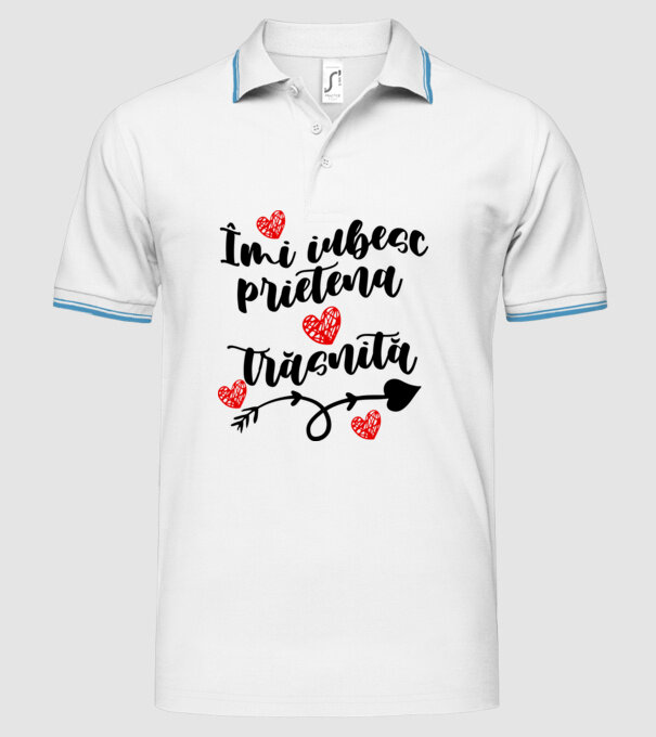Îmi iubesc prietena mea trăsnită model alb pe tricou