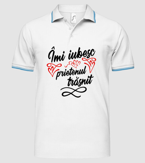 Îmi iubesc prietenul trăsnit model alb pe tricou