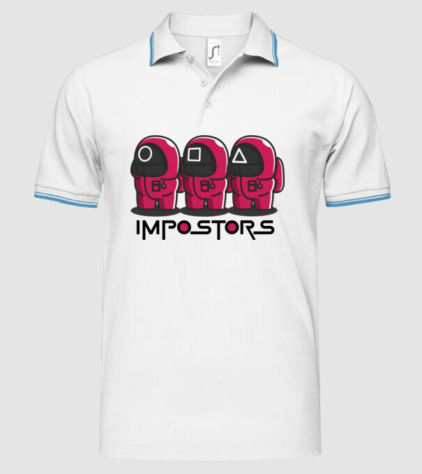 impostors squid game model alb pe tricou