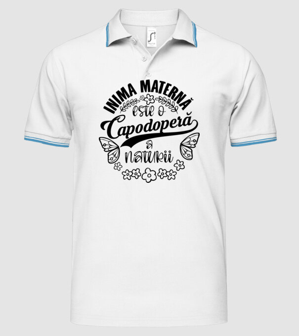 Inima maternă este o capodoperă a naturii model alb pe tricou