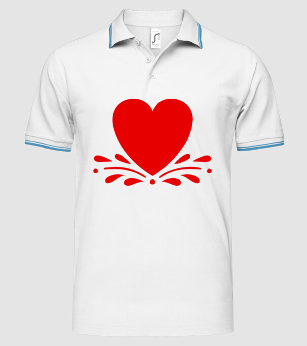 inimă Valentine model alb pe tricou