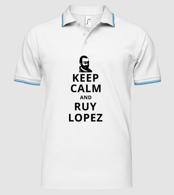 Keep Calm and Ruy Lopez v3 model alb pe tricou