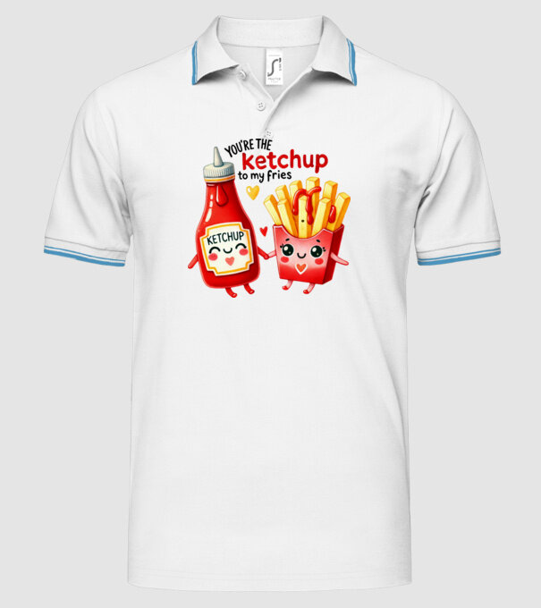 Ketchup to my Fries model alb pe tricou