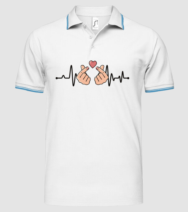 Kpop heartbeaT model alb pe tricou