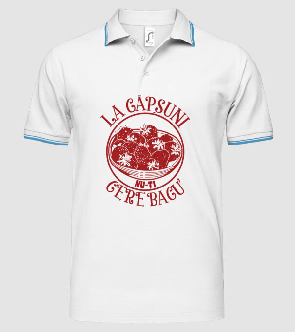 La căpșuni nu-ți cere bacu model alb pe tricou