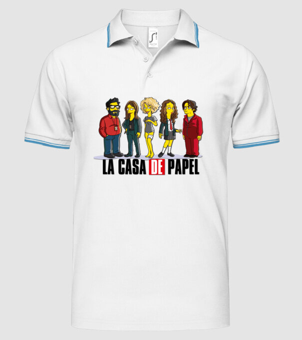 la casa de papel simpson model alb pe tricou