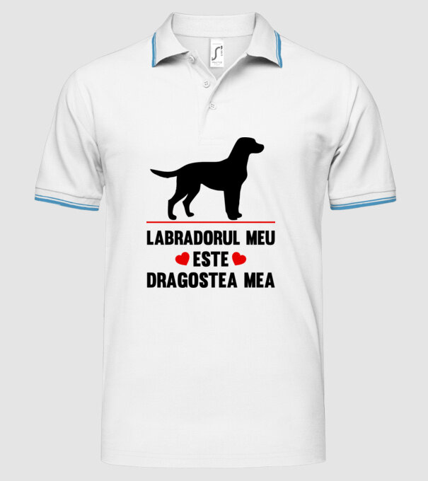 labradorul meu este dragostea mea model alb pe tricou