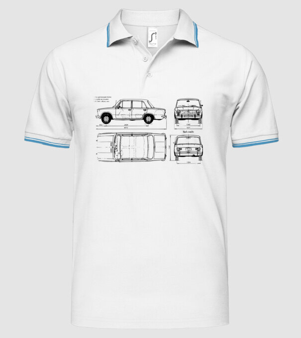 Lada model alb pe tricou