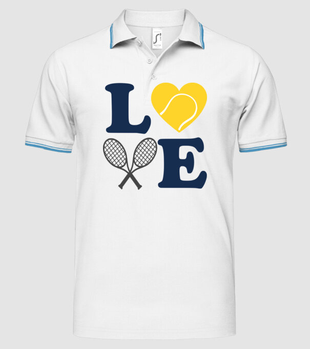 LOVE Tennis model alb pe tricou