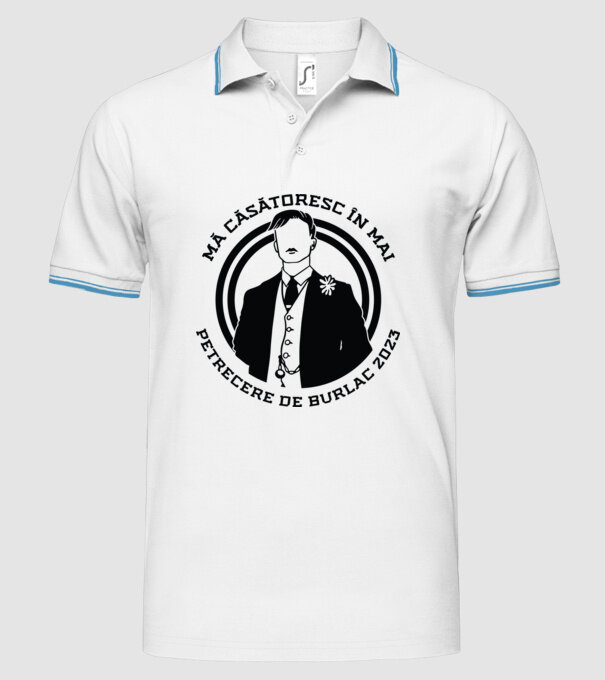 mă căsătoresc în mai - petrecere de burlac model alb pe tricou