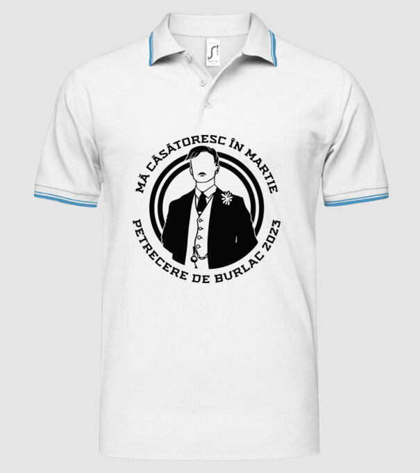 mă căsătoresc în martie - petrecere de burlac model alb pe tricou
